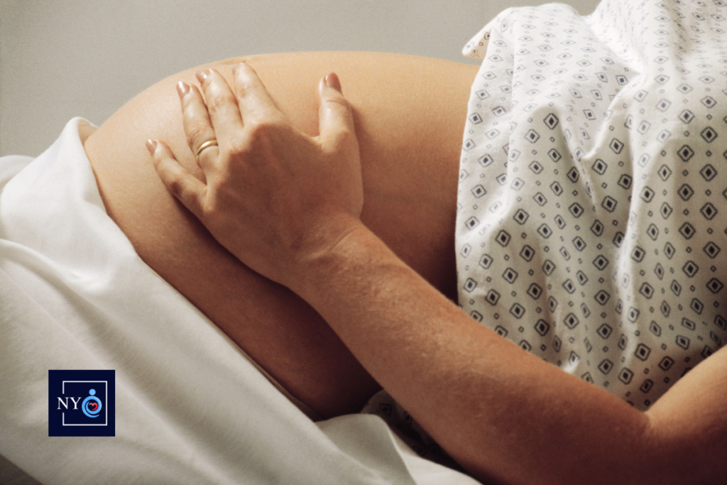 expecting mother preparing for c-section